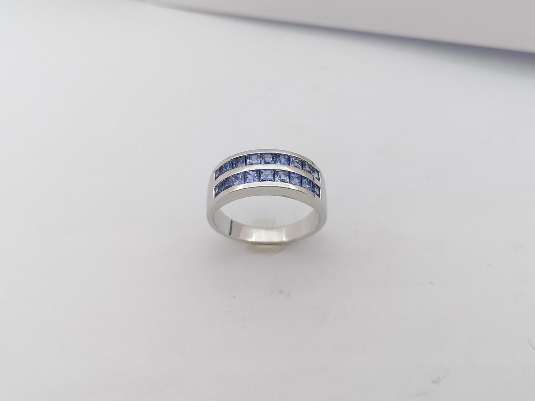 Blauer Saphir  Ring in Silberfassung gefasst im Angebot 8
