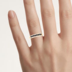 Blue Sapphire Ring With Diamonds 0.4 Carats 14K Yellow Gold