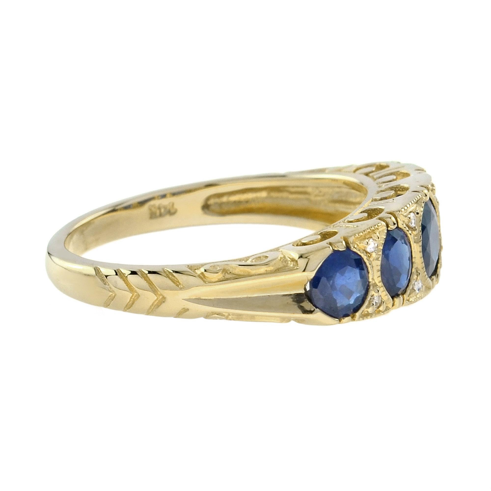 sapphire band yellow gold