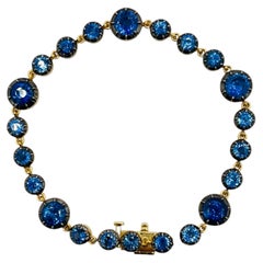 Blue Sapphire Round Bracelet in 18K Yellow Gold