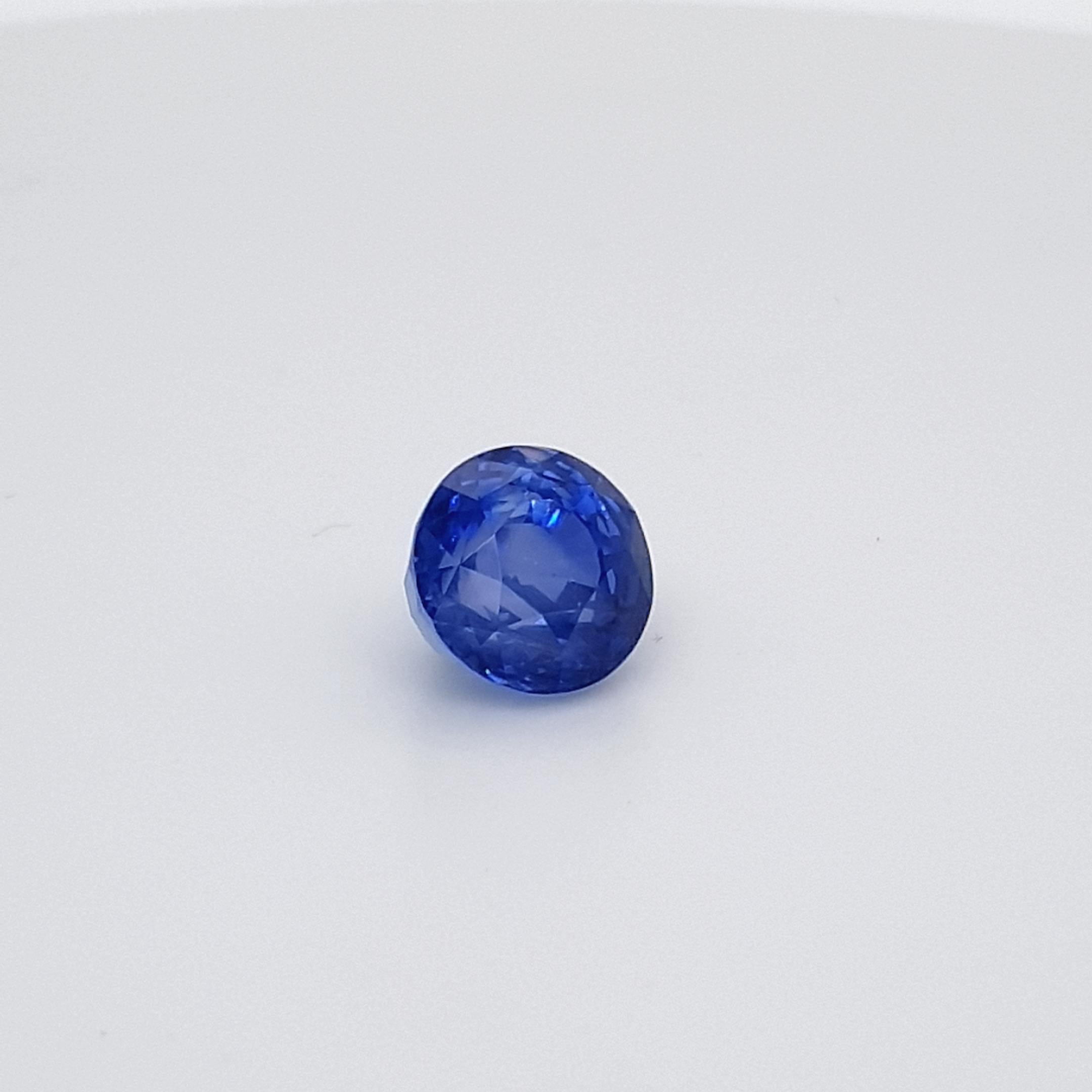 Blue Sapphire, round,  Faceted Gem, 5, 91 ct., loose Gemstone, not heate, natural 2