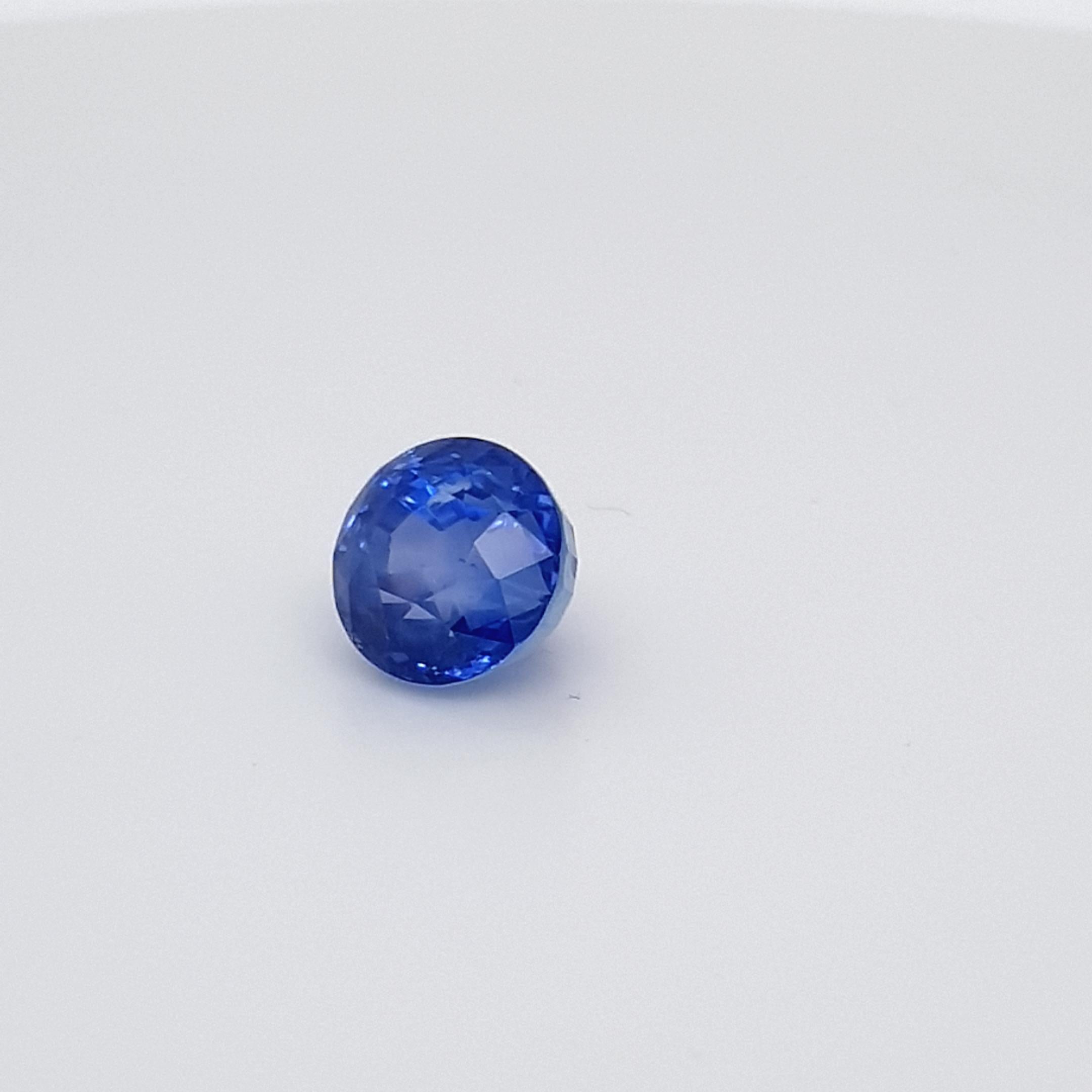 Contemporary Blue Sapphire, round,  Faceted Gem, 5, 91 ct., loose Gemstone, not heate, natural