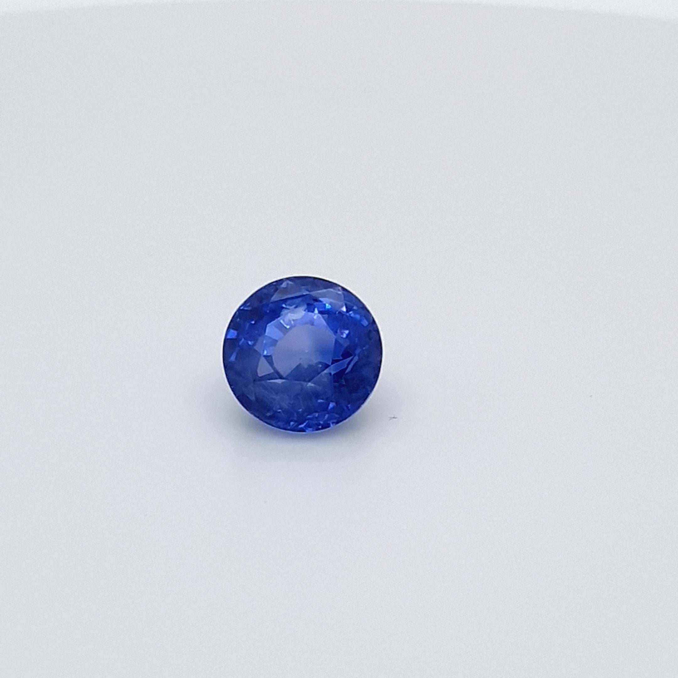 Cushion Cut Blue Sapphire, round,  Faceted Gem, 5, 91 ct., loose Gemstone, not heate, natural