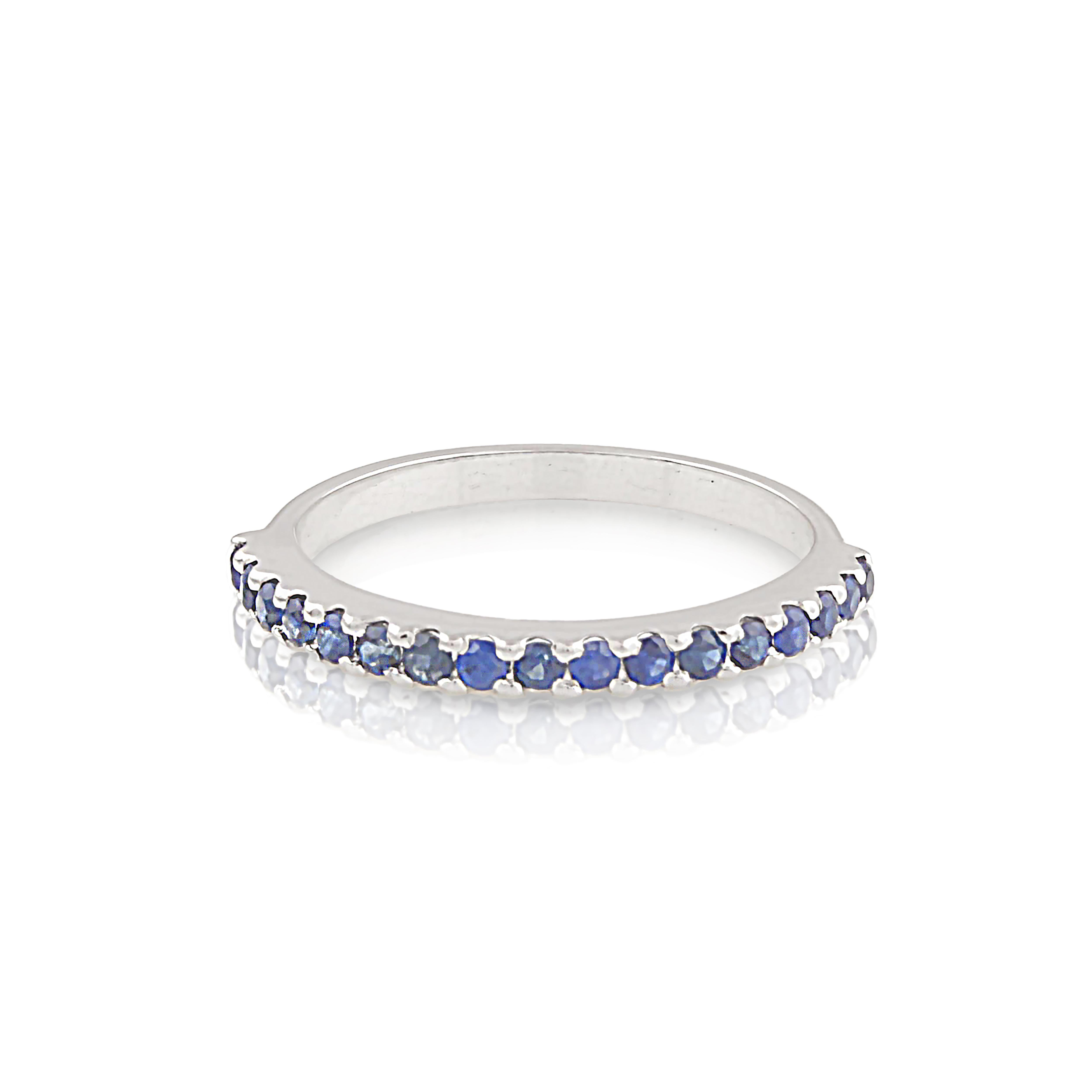 Tresor Beautiful Ring feature 1.18 carats of Blue sapphire. The Ring are an ode to the luxurious yet classic beauty with sparkly gemstones and feminine hues. Their contemporary and modern design make them perfect and versatile to be worn at any
