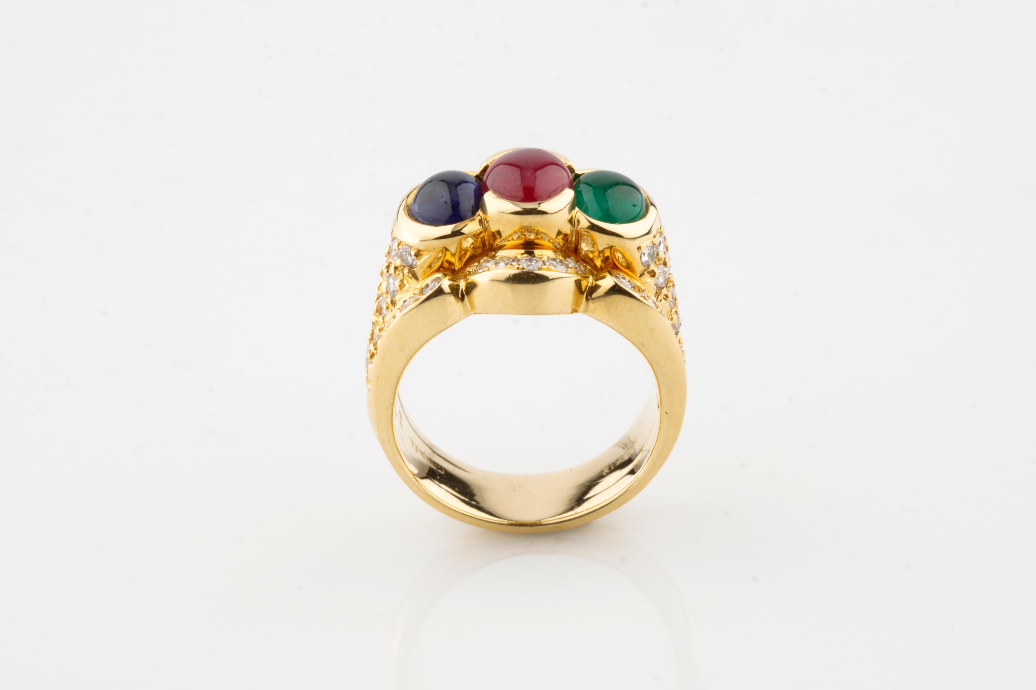 yellow sapphire ruby and emerald combination
