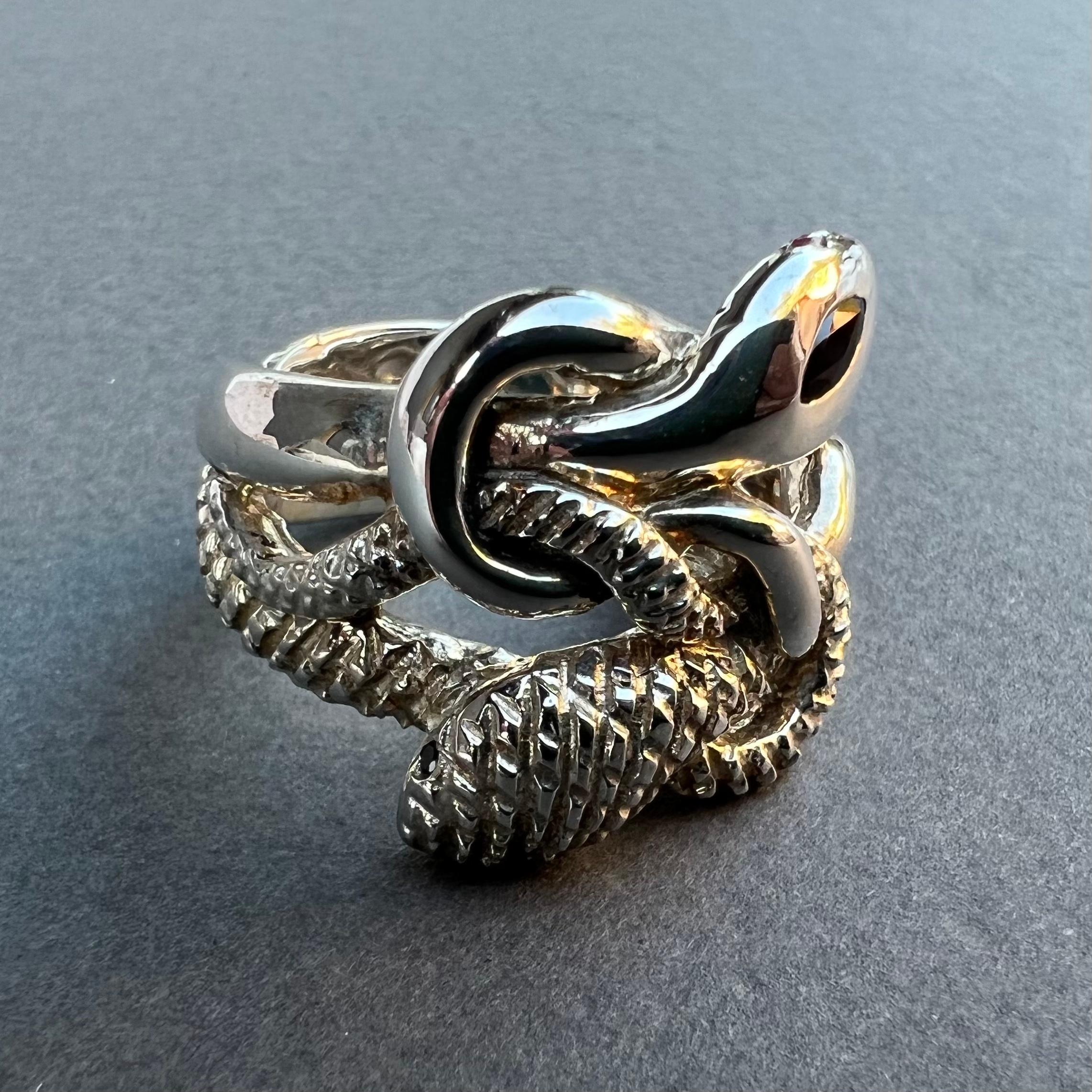 Blue Sapphire Ruby Snake Ring Silver J Dauphin - image 9