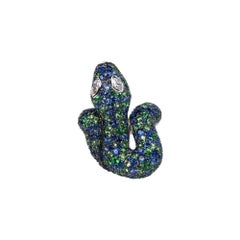 Blue Sapphire Serpent Cocktail Ring