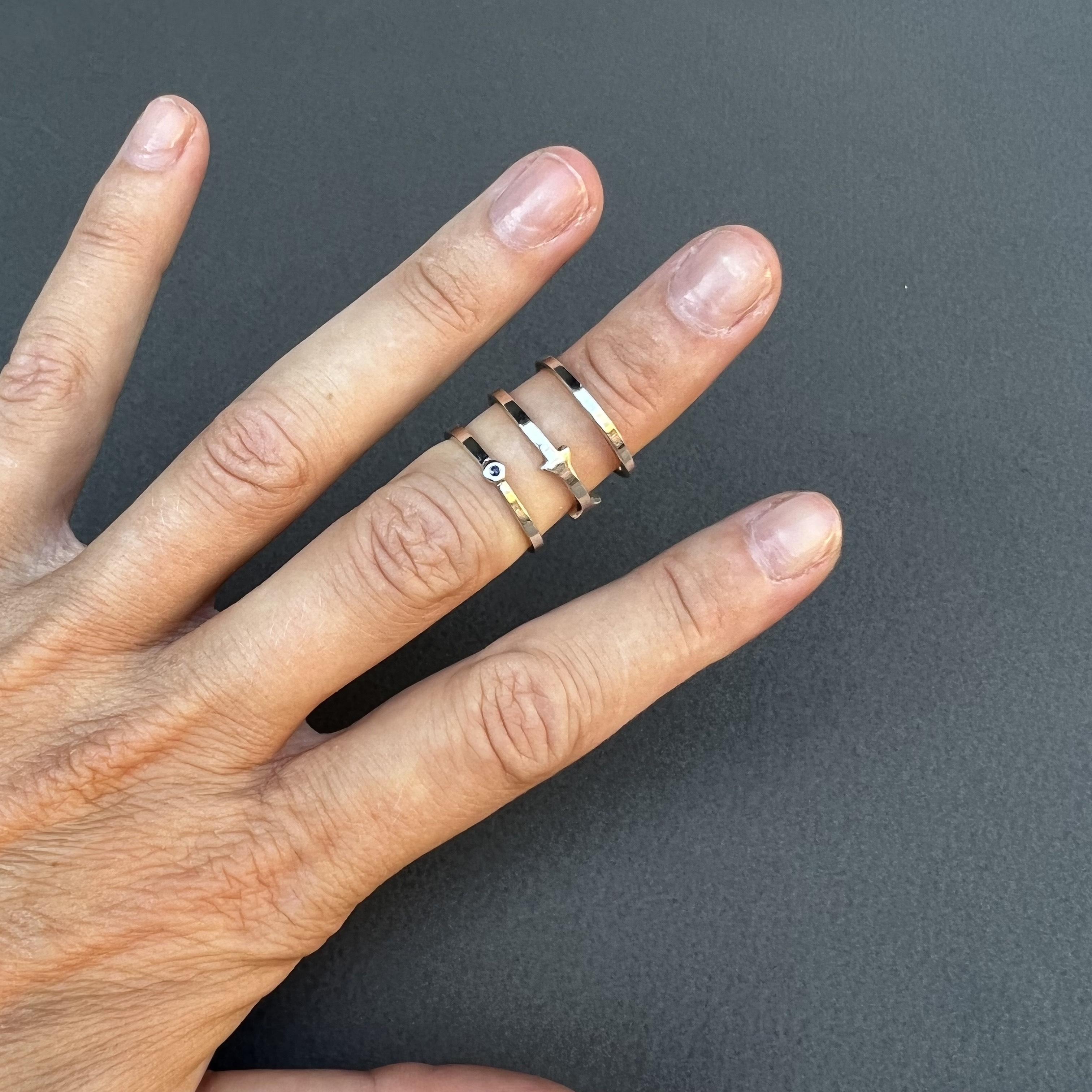 silver triple band ring