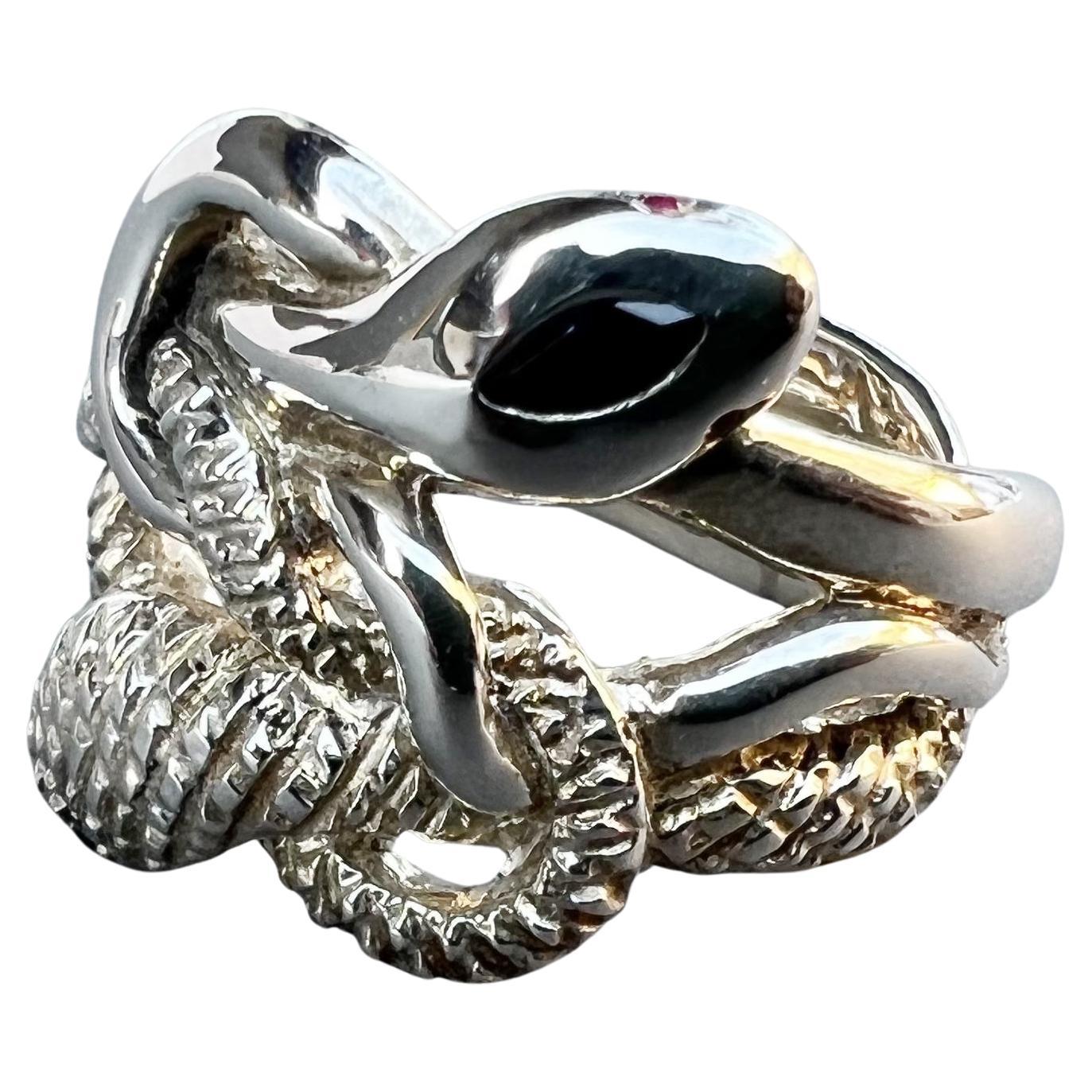 Anello Serpente Zaffiro Blu Diamante Rubino Sterling Silver