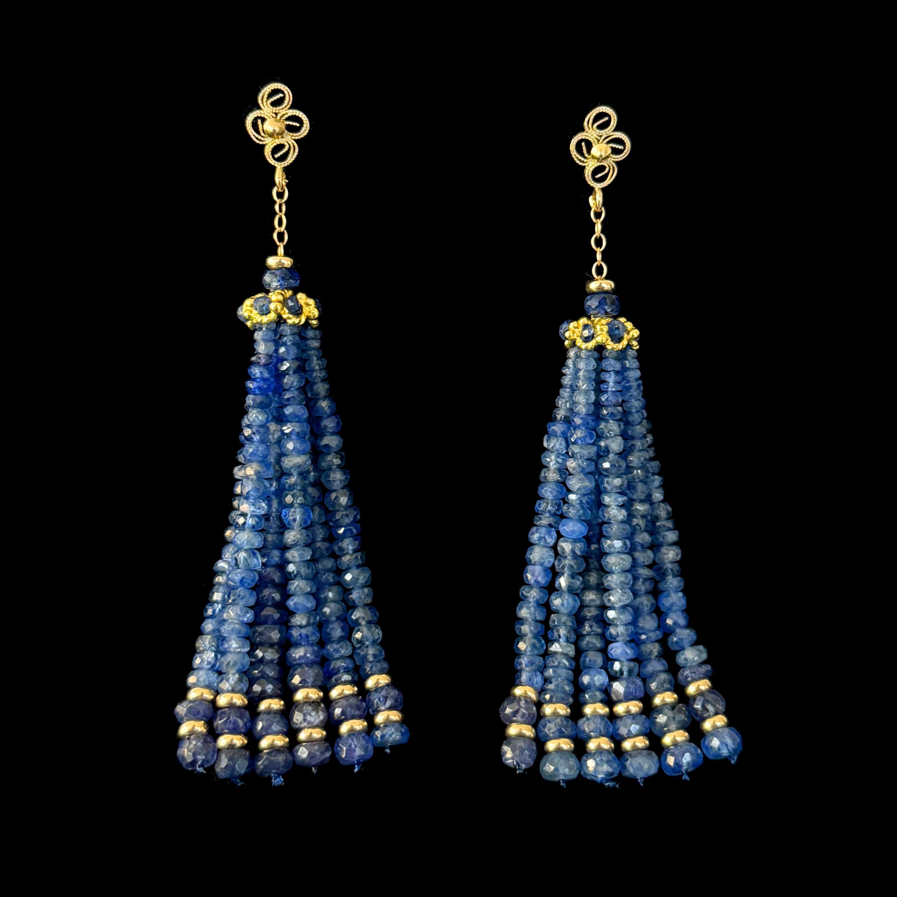 Beautiful pair of Earrings by Marina J.

This striking pair is made with all Solid 14k Yellow Gold and Faceted Blue Sapphires. A Solid 14k Yellow Gold Floral Stud sits atop a solid 14k Yellow Gold decorative Cup, which is adorned by Faceted Blue