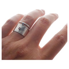 Blue Sapphire Sterling Silver Double Ring