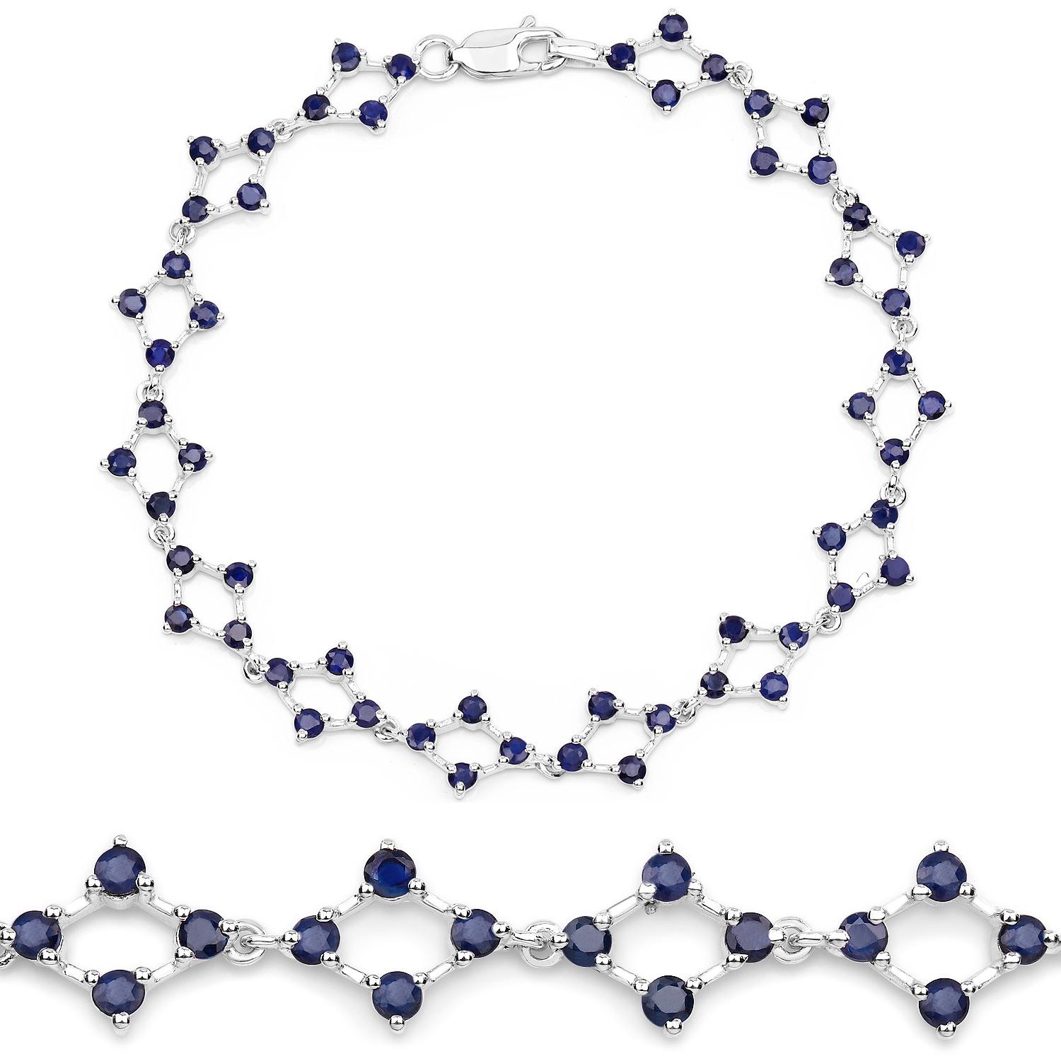 Pulsera de zafiros azules 3,3 quilates Plata Contemporáneo en venta