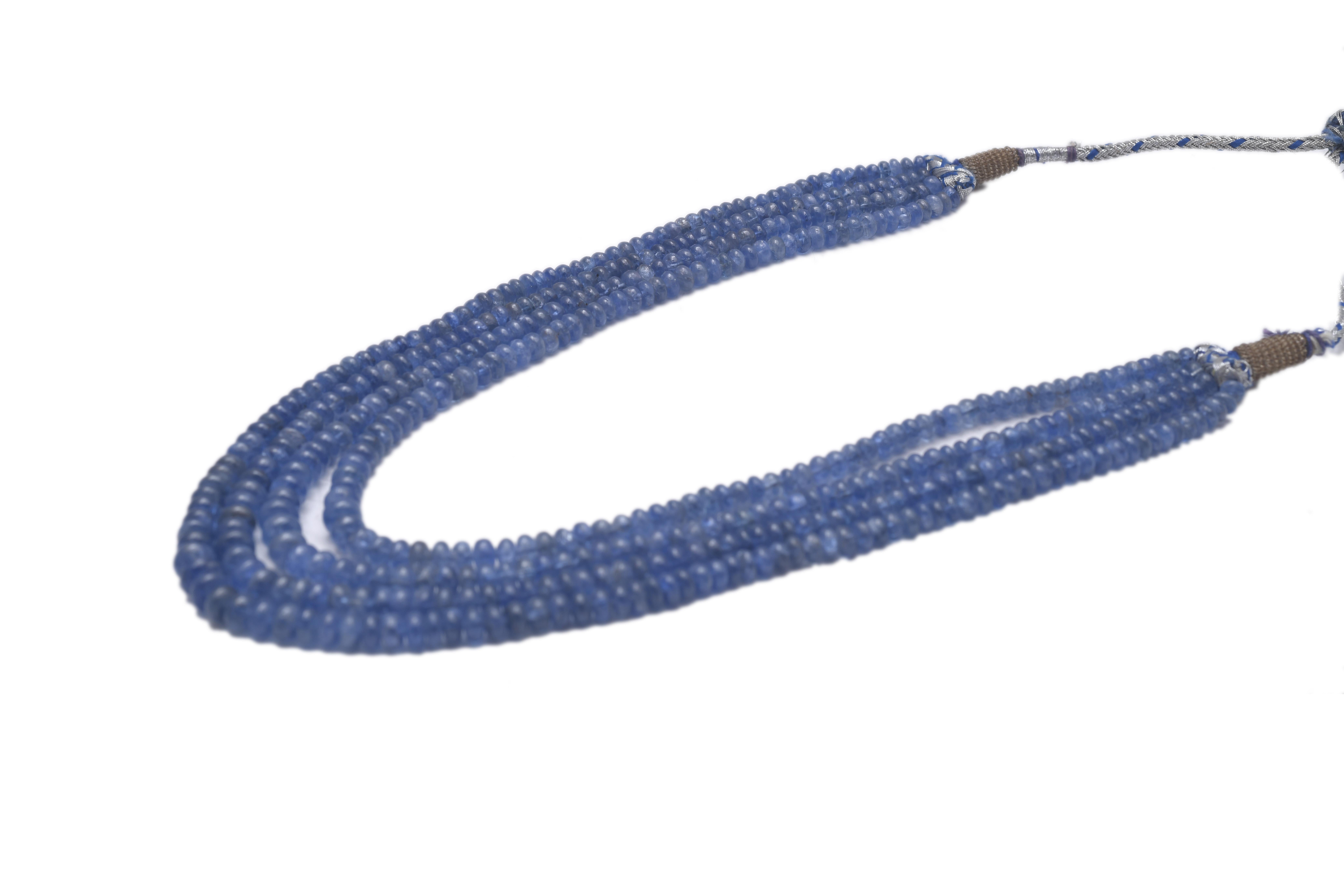 Antique Cushion Cut Blue Sapphire String Necklace For Sale