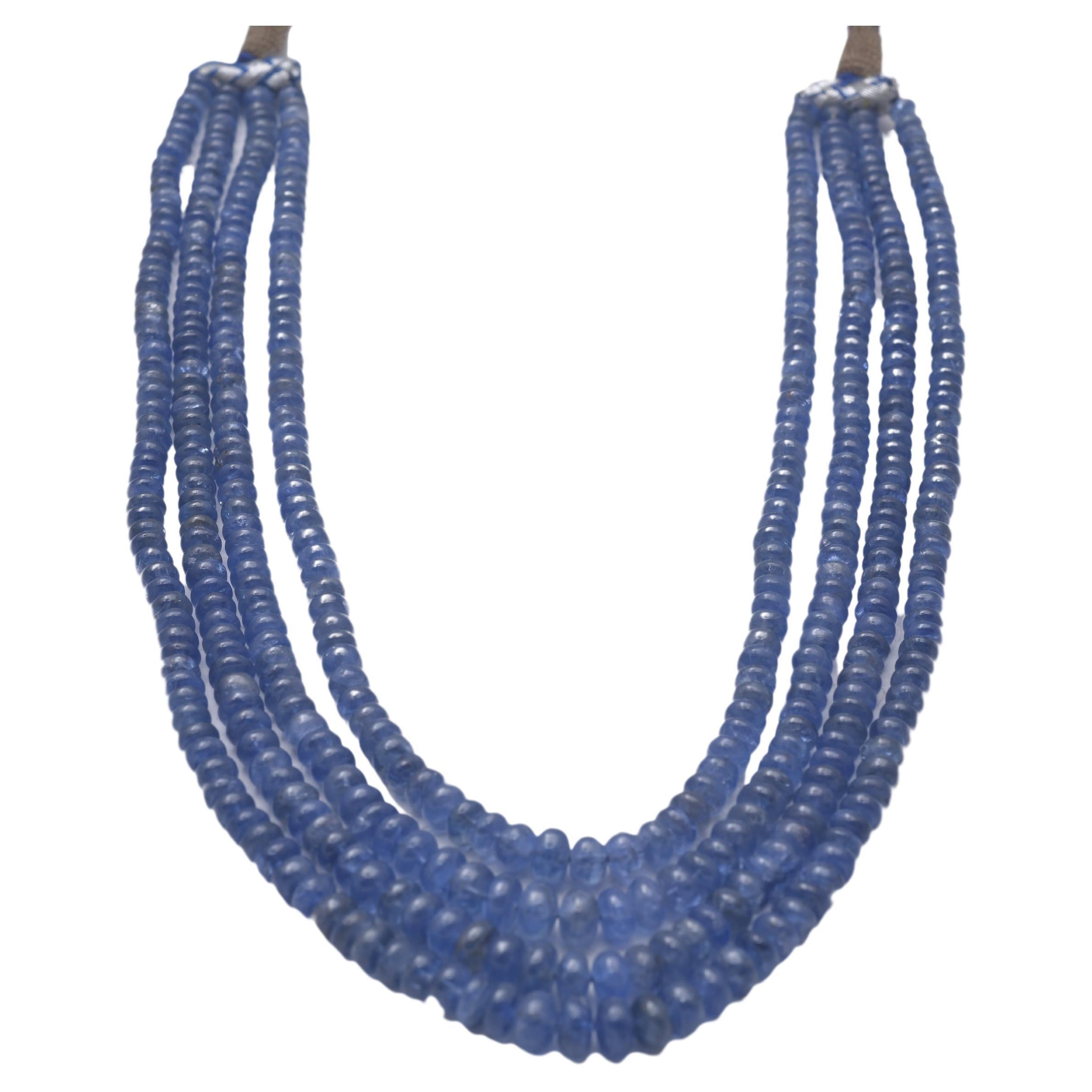 Blue Sapphire String Necklace For Sale