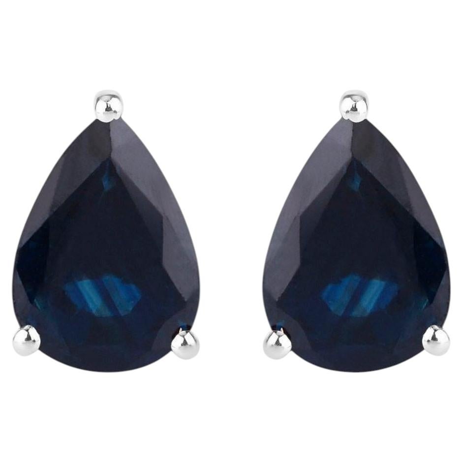 Pendientes Zafiro Azul 1,59 Quilates Oro Blanco 10K en venta