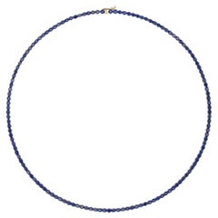 Blue Sapphire Tennis Necklace  14K Gold