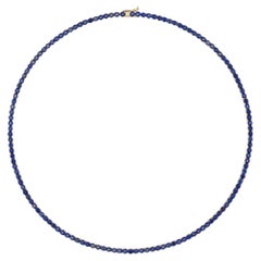 Blue Sapphire Tennis Necklace  14K Gold