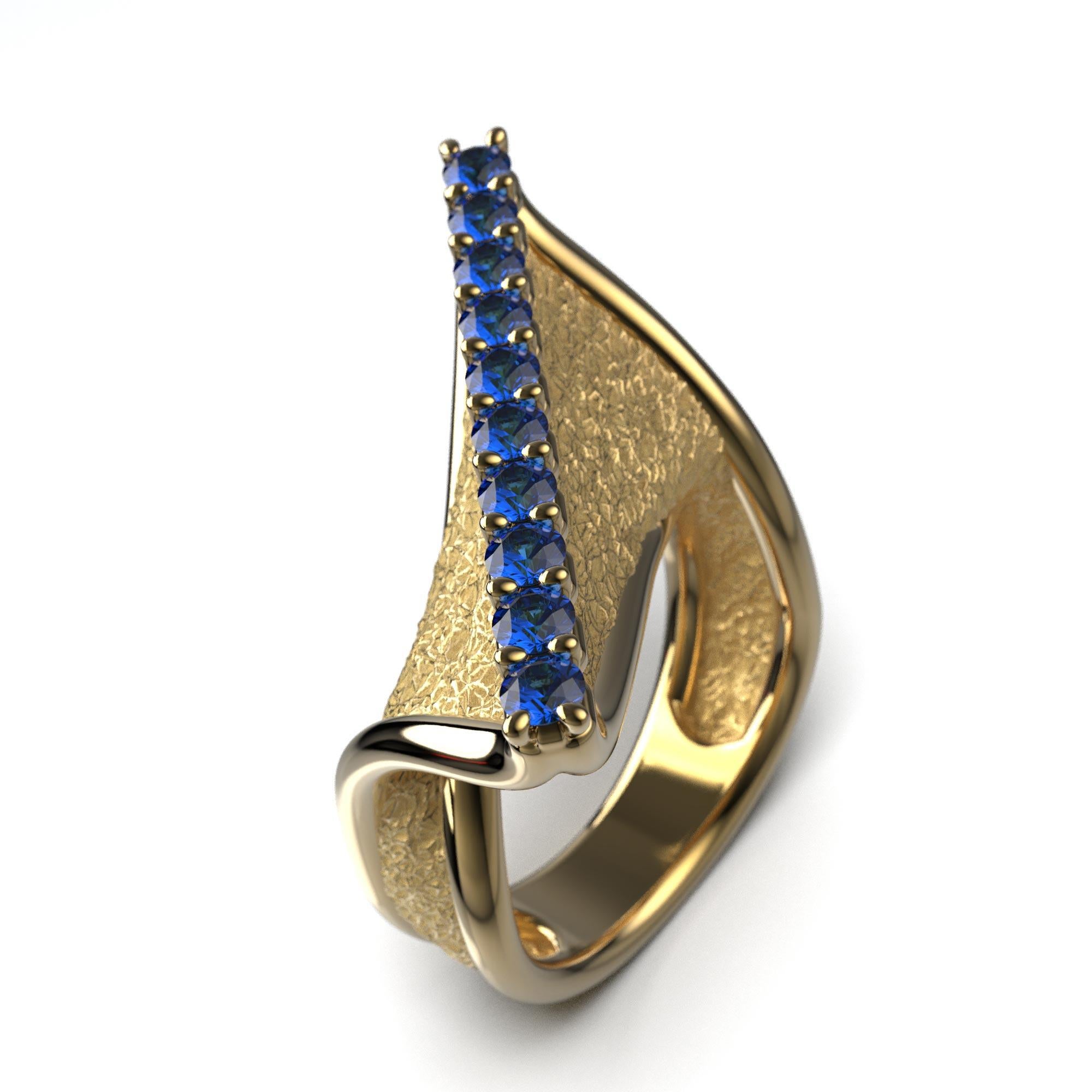in vendita:  Anello in oro con zaffiro blu ritorto  Design italiano in oro 18k  Oltremare Gioielli 10