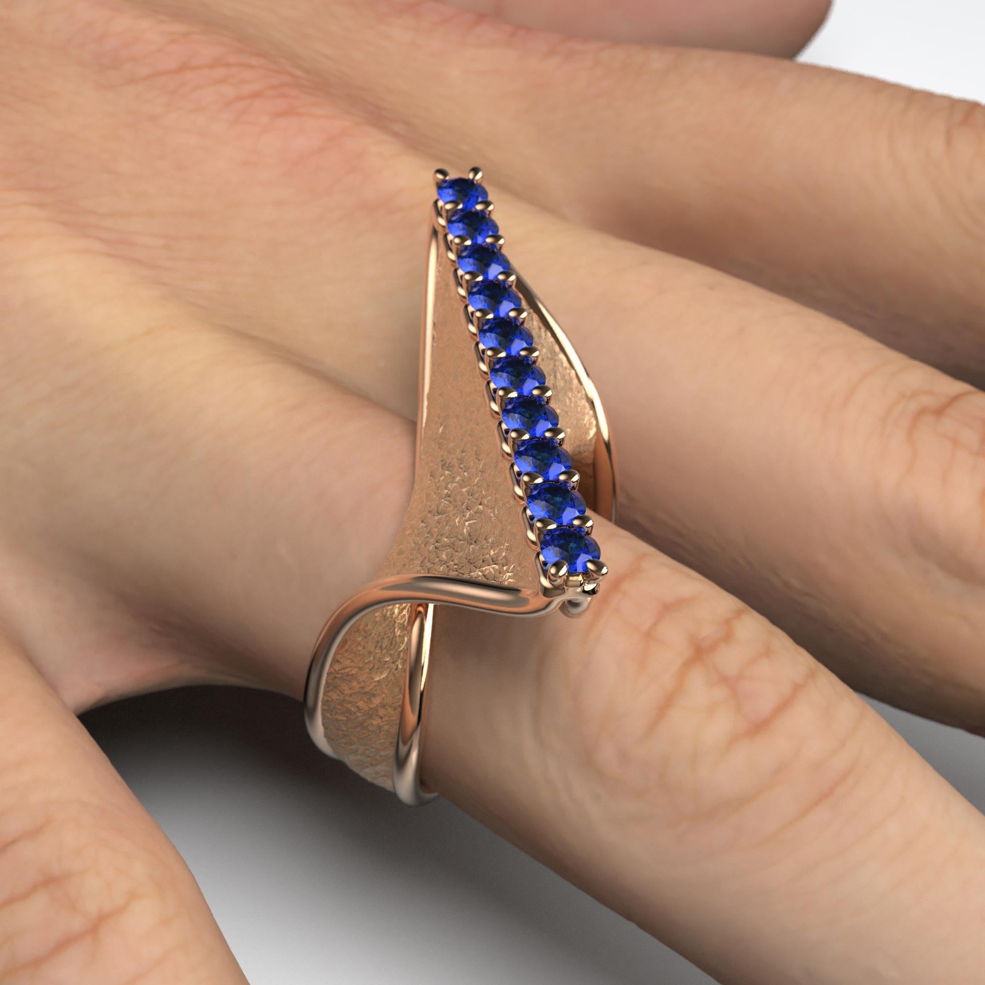 in vendita:  Anello in oro con zaffiro blu ritorto  Design italiano in oro 18k  Oltremare Gioielli 5