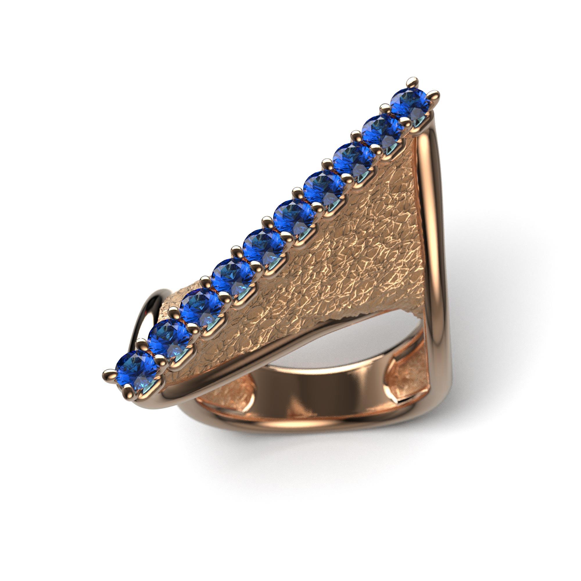 in vendita:  Anello in oro con zaffiro blu ritorto  Design italiano in oro 18k  Oltremare Gioielli 9