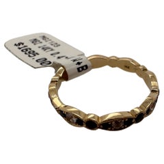 Blue sapphire wedding band 14KT yellow gold