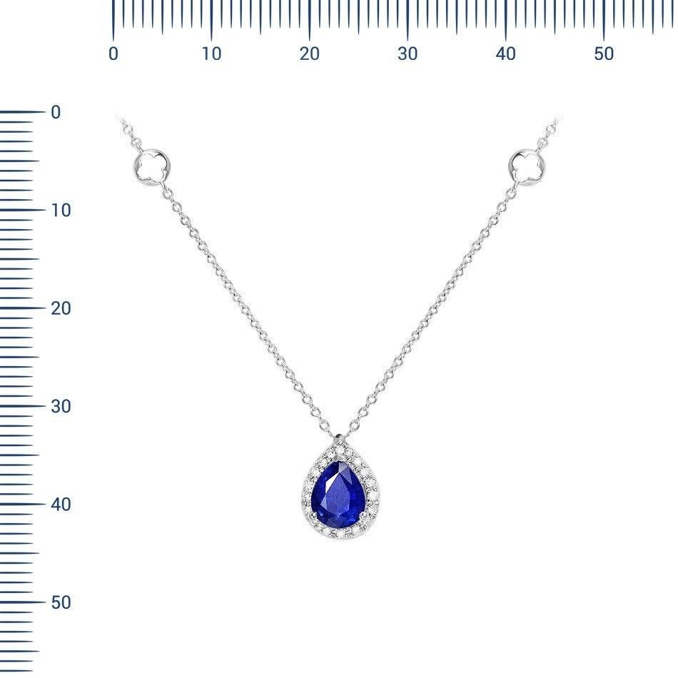 For Sale:  Blue Sapphire White Diamond White 18 Karat Gold Modern Every Day Precious Ring 3