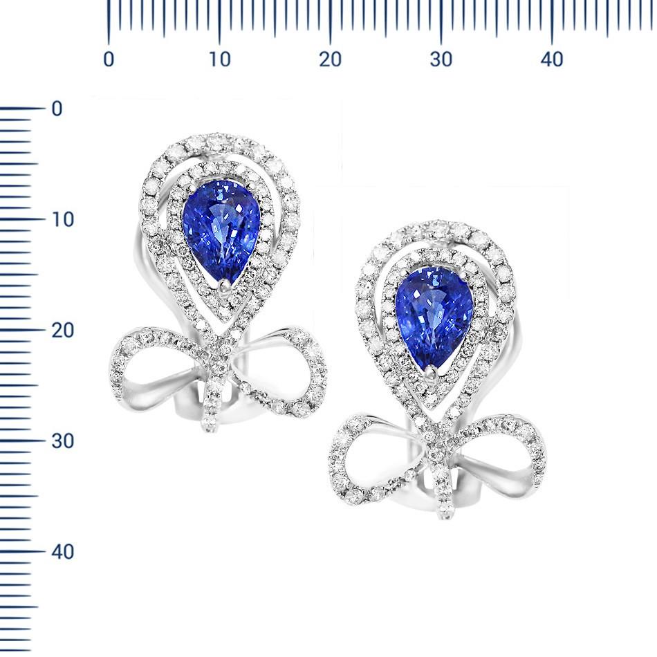 Ohrringe aus 18 Karat Weißgold (passender Ring und Halskette erhältlich)
Gewicht 7,25 Gramm
Diamant 146-Rund 57-0,84-5/7A
Blauer Saphir 2-Oval-1,9 Т(4)/4A

NATKINA ist eine Genfer Schmuckmarke, die auf alte Schweizer Schmucktraditionen zurückblickt