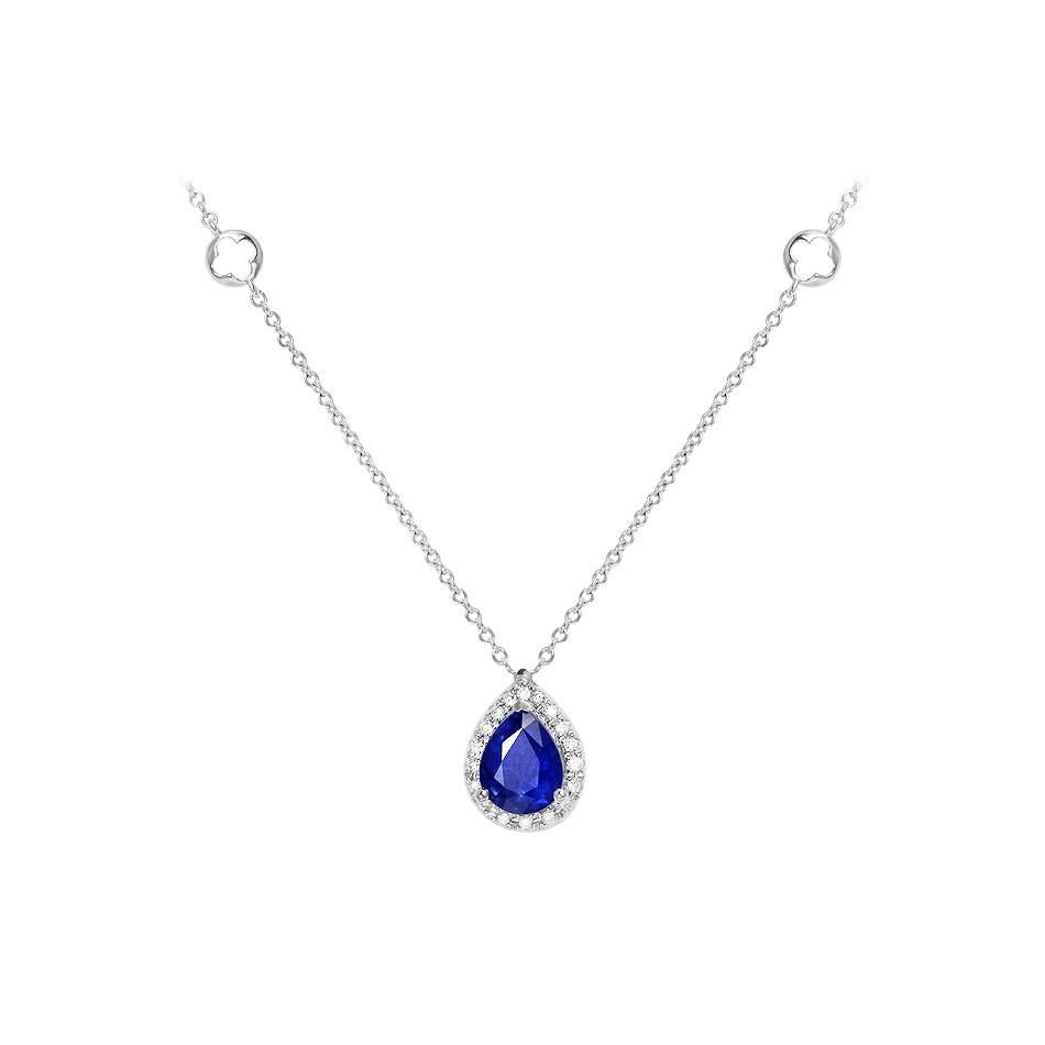 Ohrringe mit blauen Saphiren und weißen Diamanten aus Weiß 18K Gold Moderne jeden Tag Edelsteine im Zustand „Neu“ im Angebot in Montreux, CH