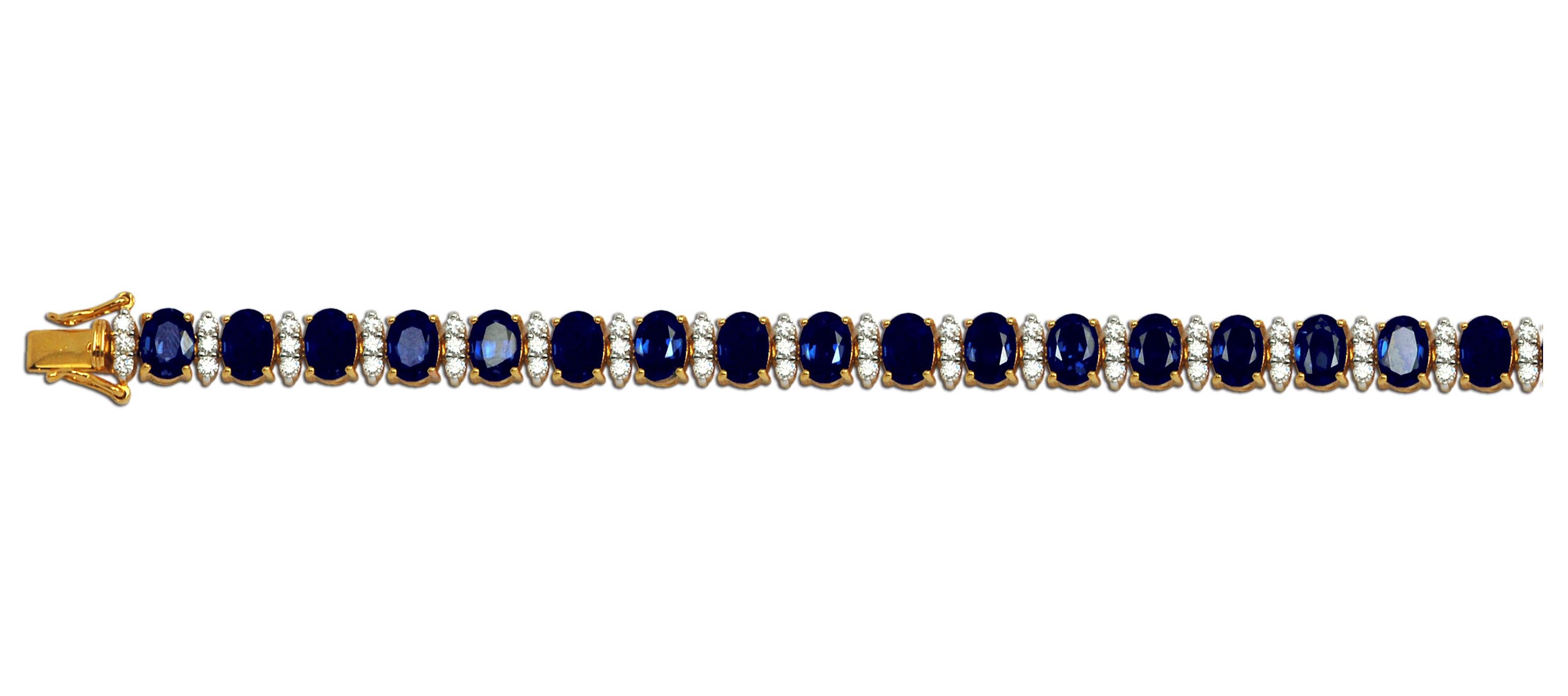 blue sapphire bracelet gold