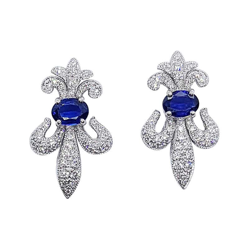 Fleur de lis diamond earrings Clearance