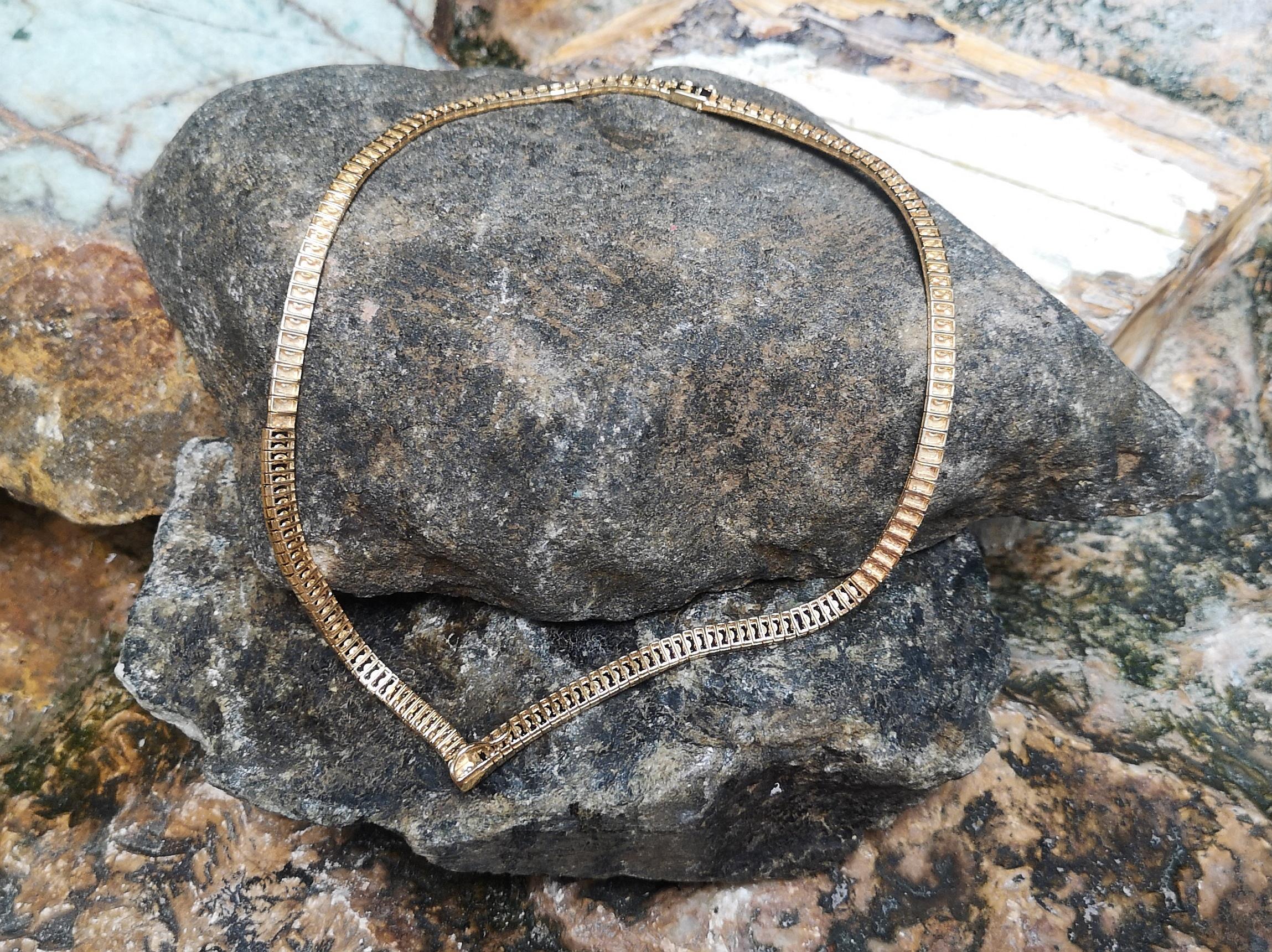 Collana di zaffiri blu e diamanti in oro 18 carati in vendita 1