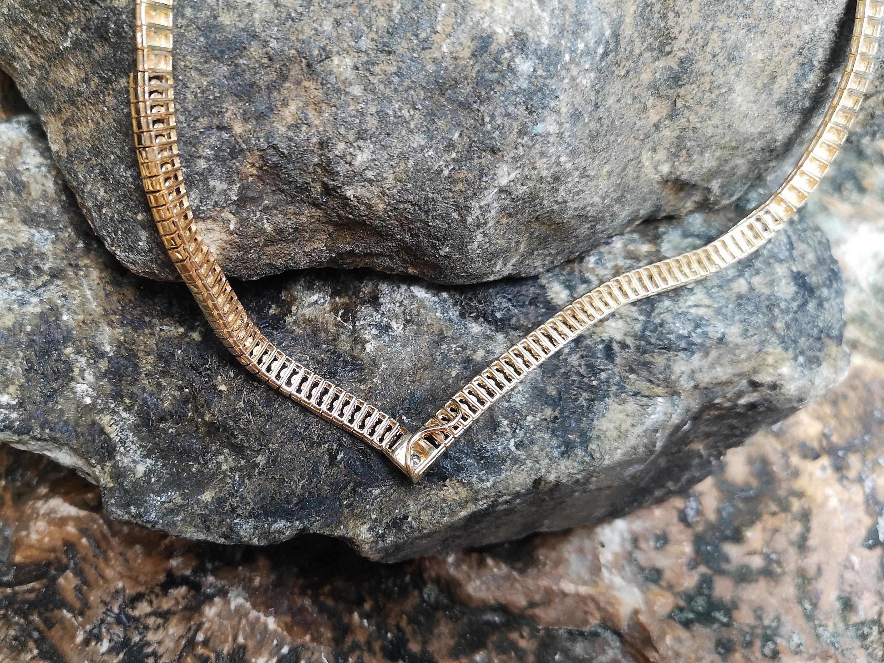 Collana di zaffiri blu e diamanti in oro 18 carati in vendita 2