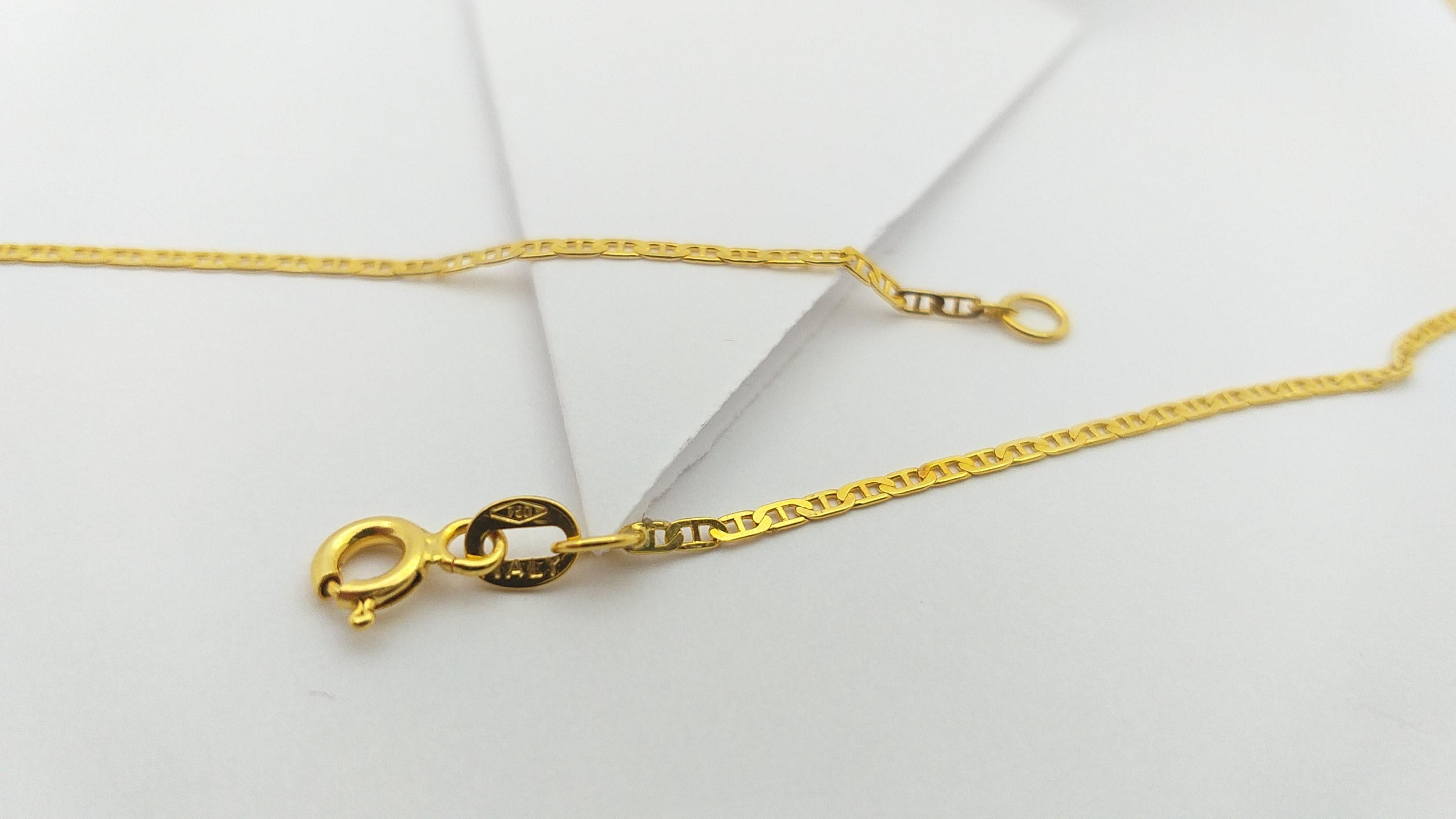 Zaffiro blu  con Diamante  Collana con montatura in oro 18 carati in vendita 3