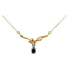 Collier de saphirs bleus et de diamants en or 18 carats