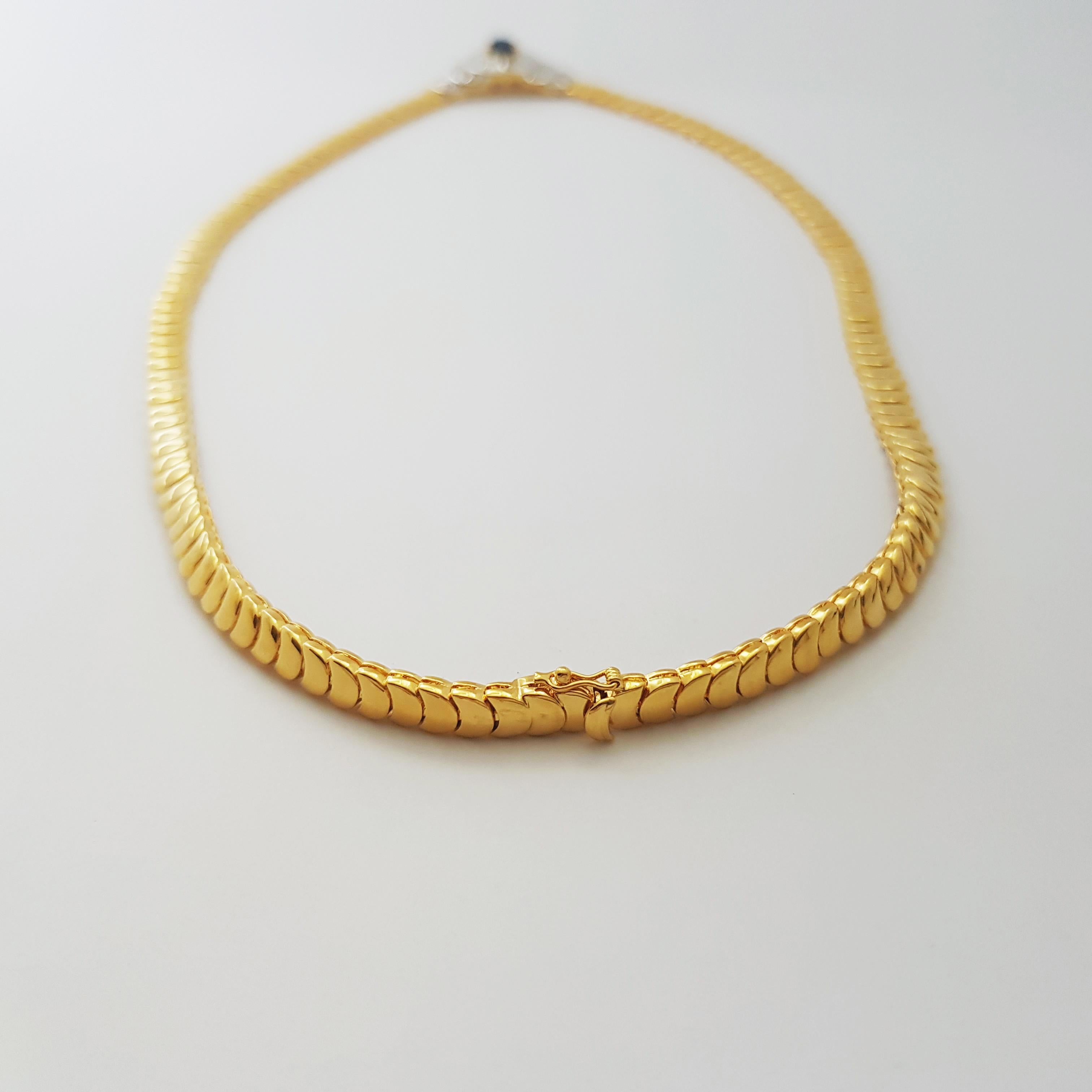 Donna Collana di zaffiri blu e diamanti con montatura in oro 18K in vendita