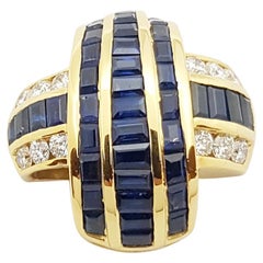 Colgante de zafiro azul con diamante engastado en oro de 18 quilates