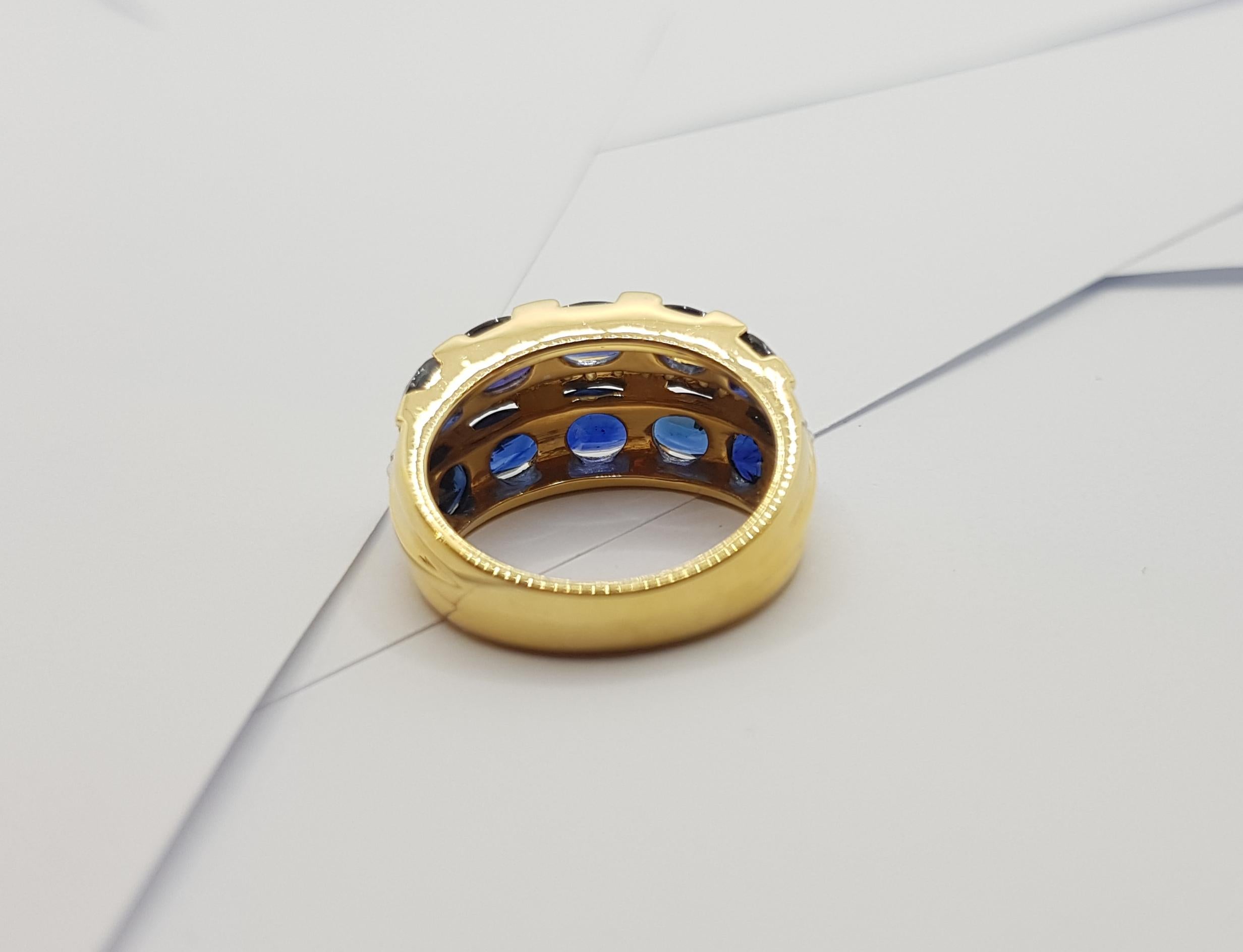 Ring mit blauem Saphir und Diamant in 18 Karat Goldfassung im Angebot 5