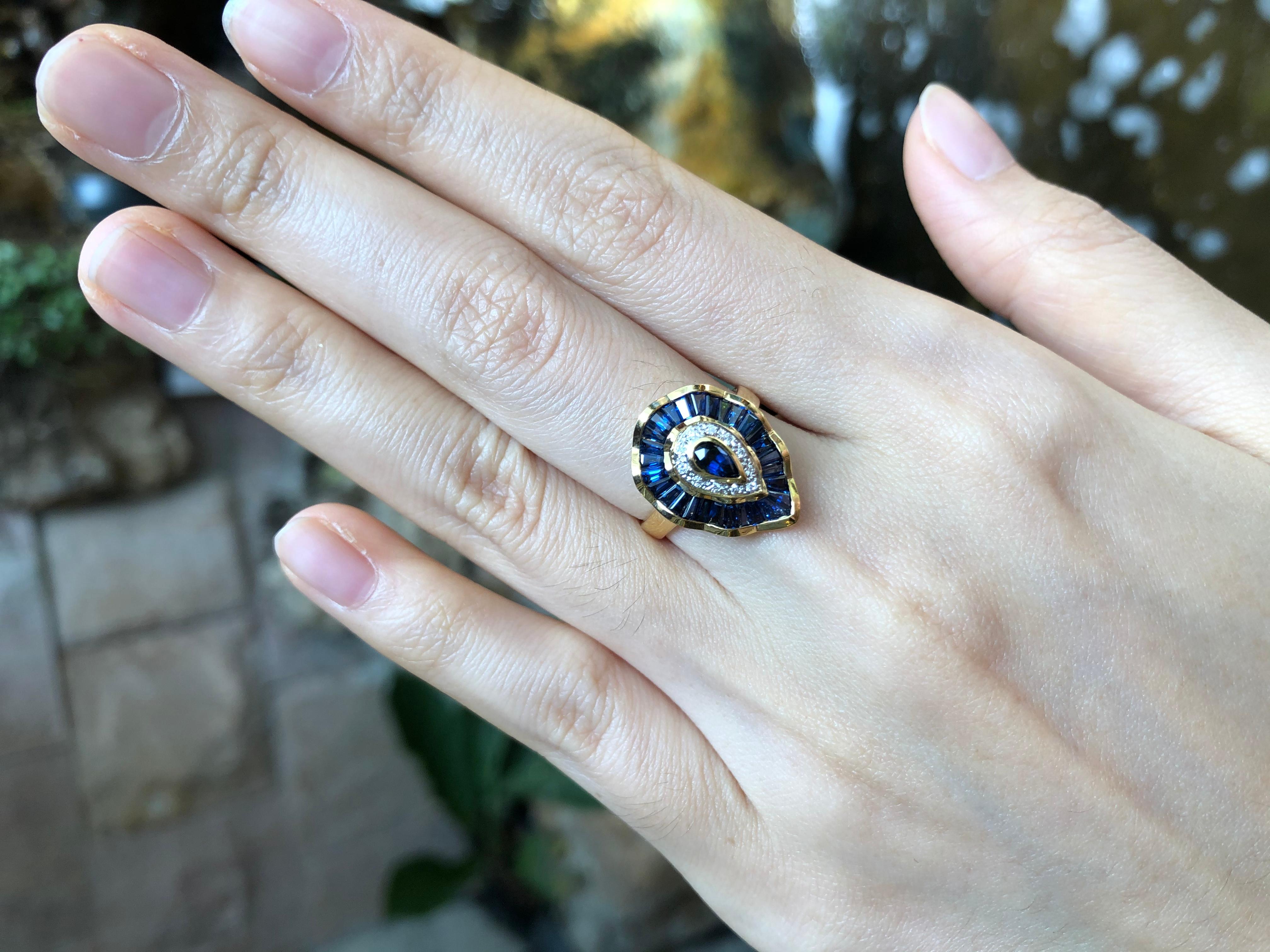 Blue Sapphire 2.73 carats with Diamond 0.07 carat Ring set in 18 Karat Gold Settings

Width:  1.3 cm 
Length: 1.8 cm
Ring Size: 52
Total Weight: 4.98 grams

