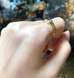 Blue Sapphire with Diamond Ring Set in 18 Karat Gold Settings