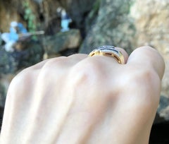 Blue Sapphire with Diamond Ring Set in 18 Karat Gold Settings