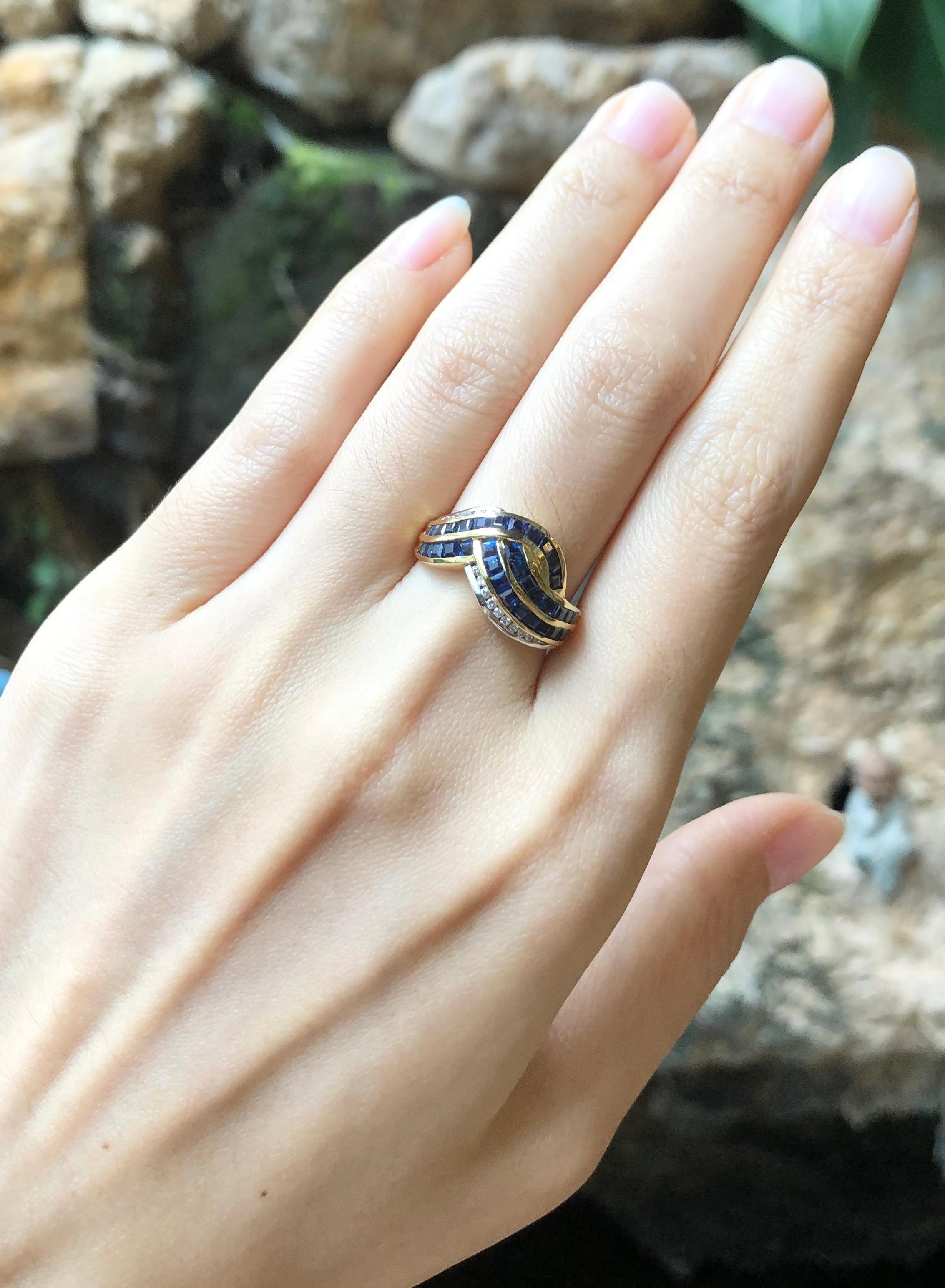 Saphir bleu 2,24 carats et diamant 0,10 carat bague en or 18 carats

Largeur :  1.9 cm 
Longueur : 1,2 cm
Taille de l'anneau : 52
Poids total : 5,24 grammes

