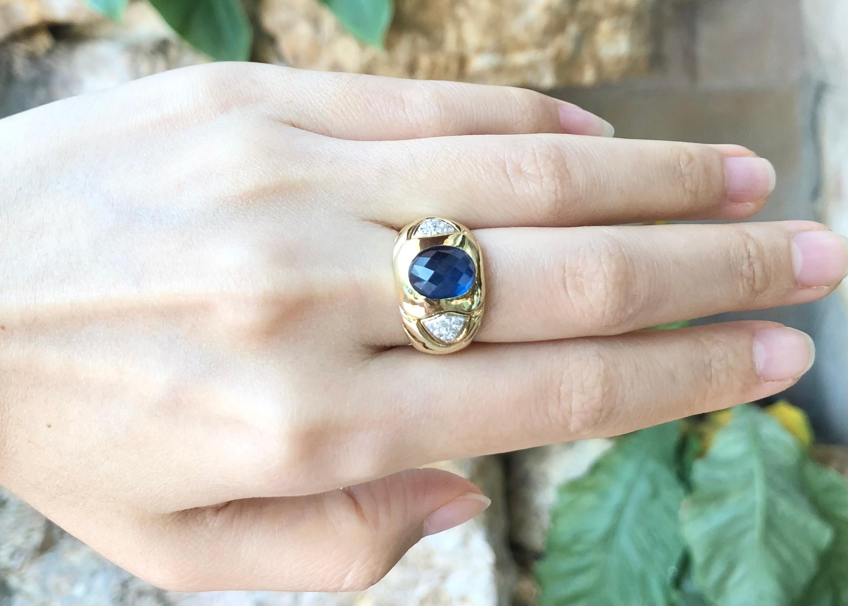 Anello con zaffiro blu da 3,13 carati e diamante da 0,18 carati con montatura in oro 18 carati

Larghezza:  2.0 cm 
Lunghezza: 1,3 cm
Misura dell'anello: 52
Peso totale: 11.93 grammi



