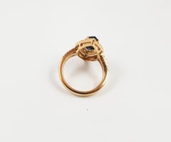 Marquise Blue Sapphire with Diamond Ring Set in 18 Karat Rose Gold Settings