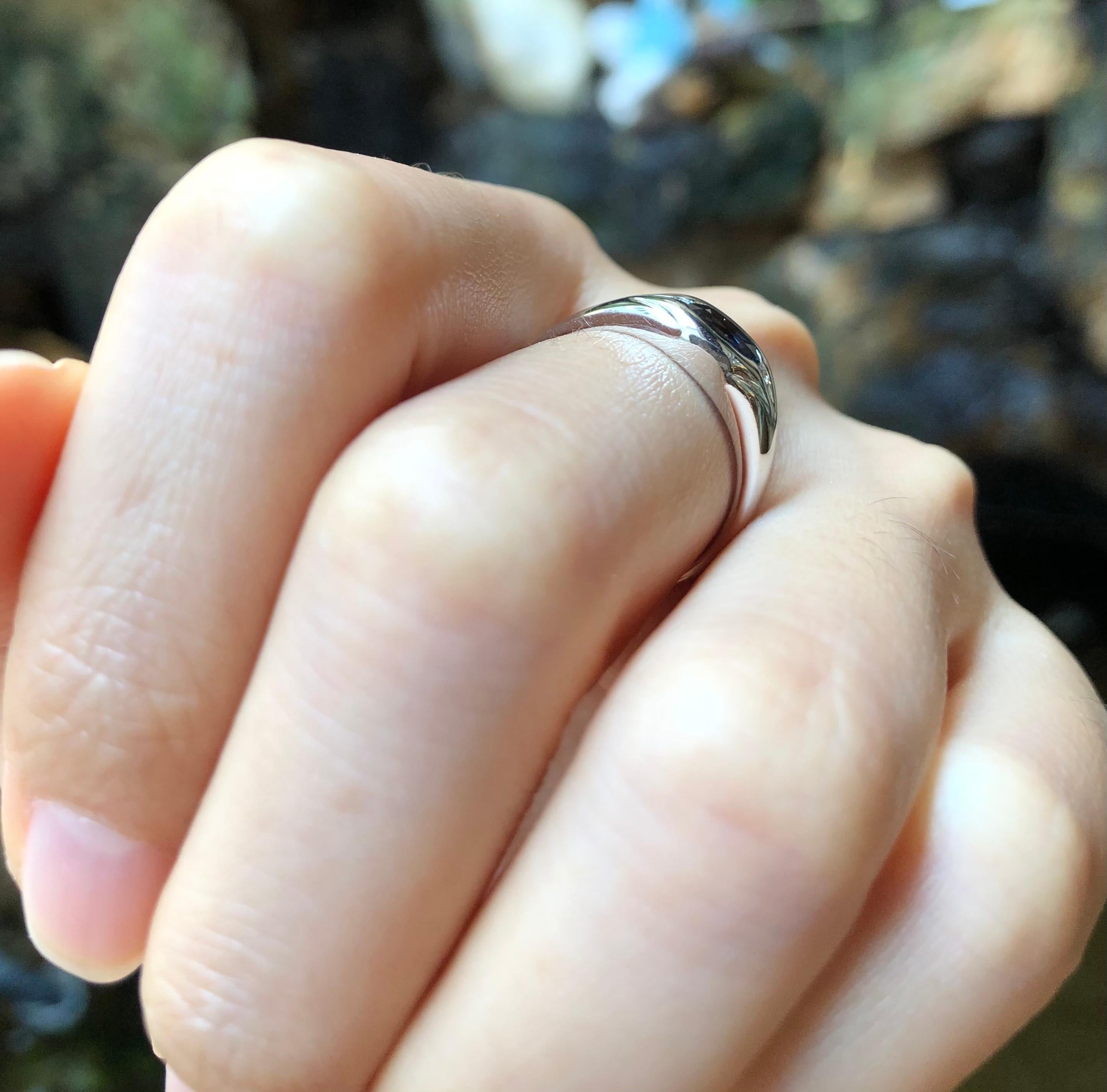 Oval Cut Blue Sapphire with Diamond Ring Set in 18 Karat White Gold Settings For Sale