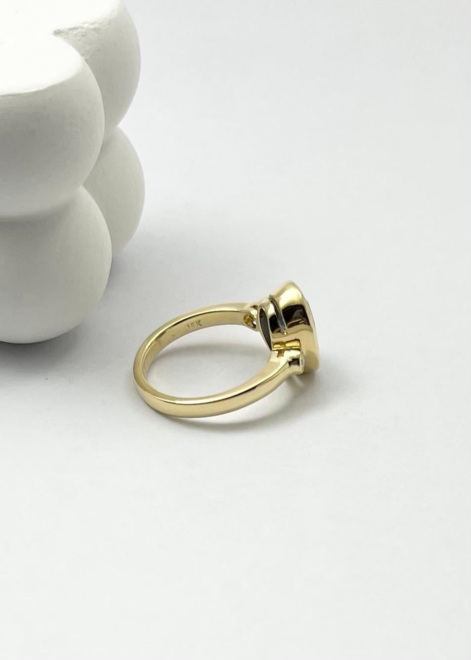 Blauer Saphir mit Diamantring in 18 Karat Goldfassungen gefasst im Angebot 5