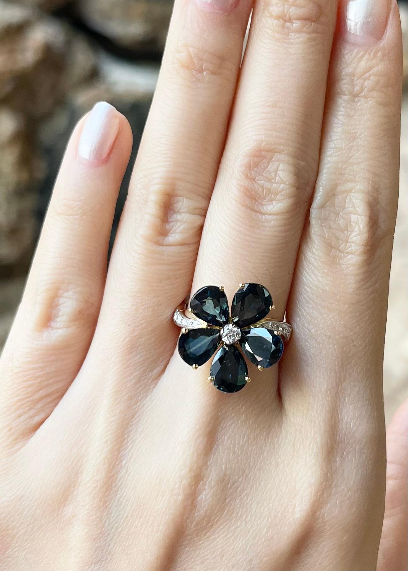 Blauer Saphir 6,54 Karat mit Diamant 0,17 Karat Ring in 18K Goldfassung

Breite:  1.6 cm 
Länge: 1,6 cm
Ringgröße: 52
Gesamtgewicht: 6,84 Gramm

