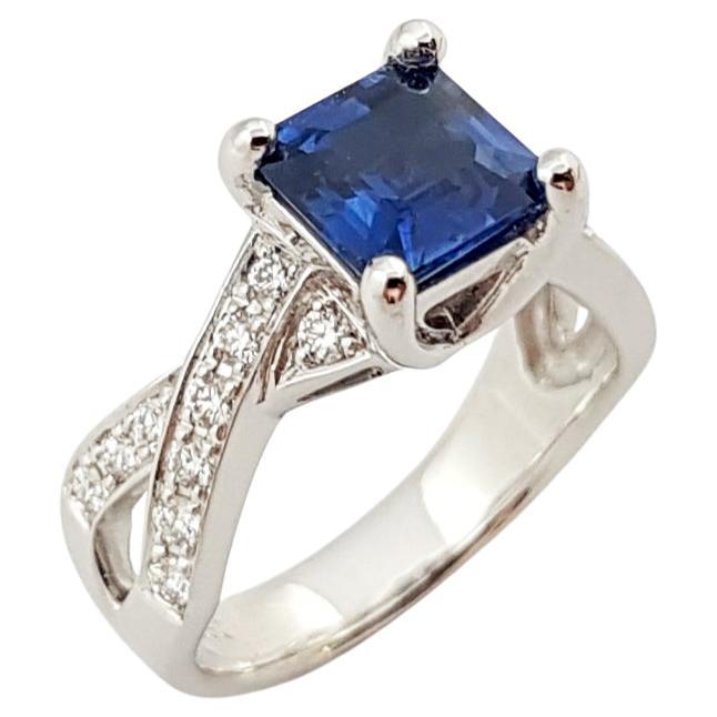 Certified Burmese Blue Sapphire with Diamond Ring Set in Platinum 950  For Sale