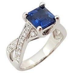 Certified Royal Blue Sapphire with Diamond Ring Set in Platinum 950 ...