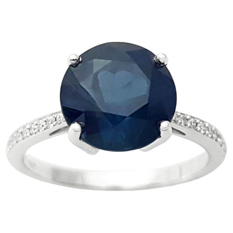 Zafiro Azul con Diamante engastado en Platino 950