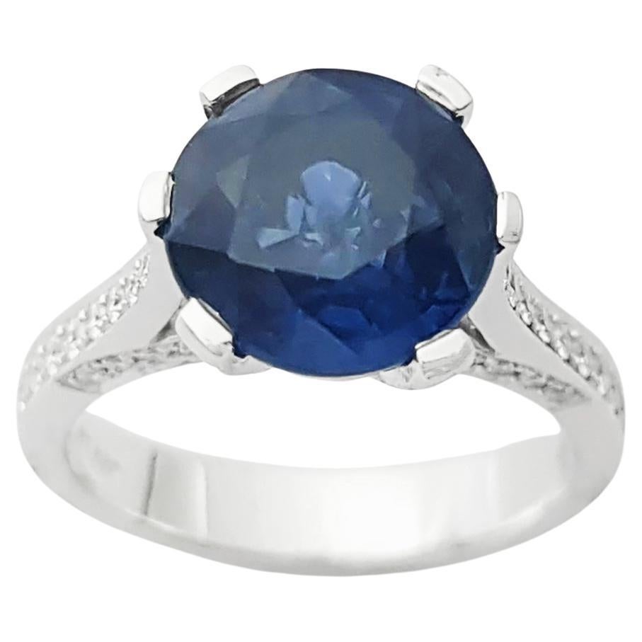 Zafiro Azul con Diamante engastado en Platino 950